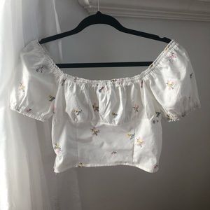 Forever 21 Floral Embroidered Top
